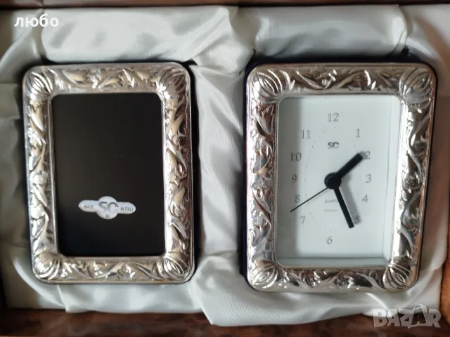 Сребърен Комплект от Часовник и Рамка за Снимка Сребро 0,925