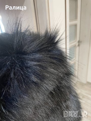 Черен елек с дълъг косъм, снимка 2 - Елеци - 40737672