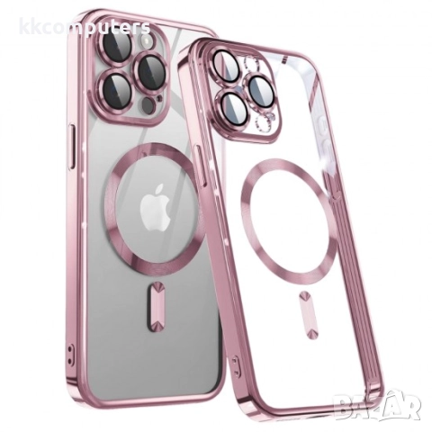 Силиконов кейс bSmart Chrome Magsafe с протектори за камерите и Протектор За iPhone 16 Pro Max (6.9)