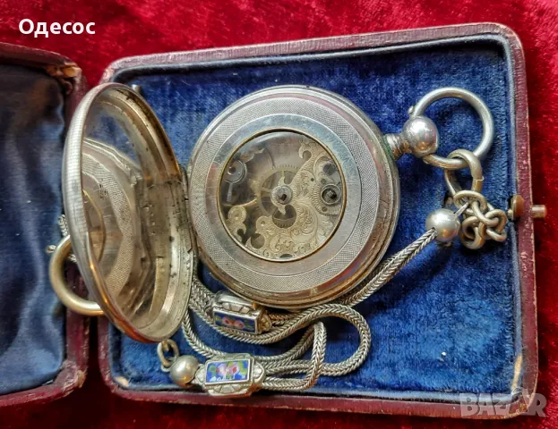 Уникален Швейцарски сребърен джобен часовник Skeleton Gothic  1850 г, снимка 5 - Антикварни и старинни предмети - 49184551