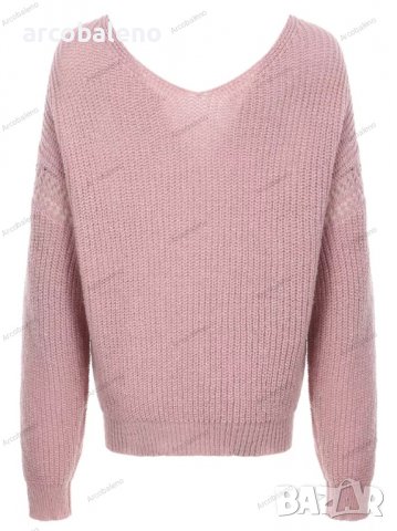 Дамски моден пуловер с джоб с V-образно деколте, 2цвята - 023, снимка 8 - Блузи с дълъг ръкав и пуловери - 38989095