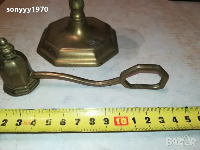 СВЕЩНИК+ГАСАЧ ОТ ФРАНЦИЯ МЕД/МЕСИНГ 1711241743, снимка 13 - Антикварни и старинни предмети - 48002085
