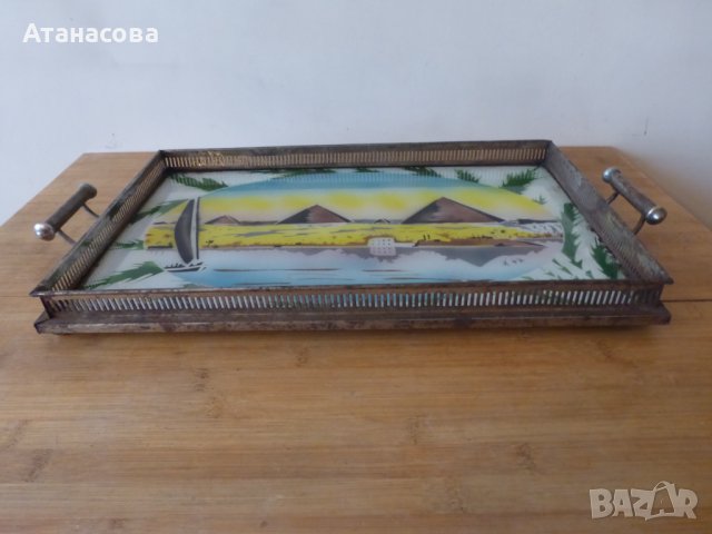 Ретро поднос табла Египет 1930 г, снимка 3 - Прибори за хранене, готвене и сервиране - 44202724