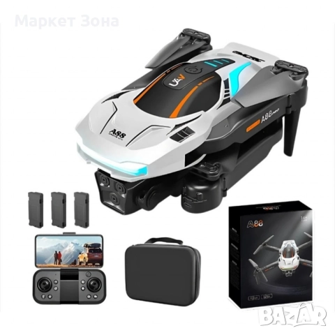 Сгъваем дрон A88 Sport с двойна 1080P камера и интелигентни функции за управление, снимка 5 - Дронове и аксесоари - 51479263