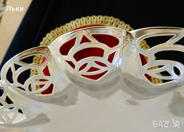 Посребрена фруктиера J.Reihhart,W.Germany. , снимка 4 - Антикварни и старинни предмети - 40253040