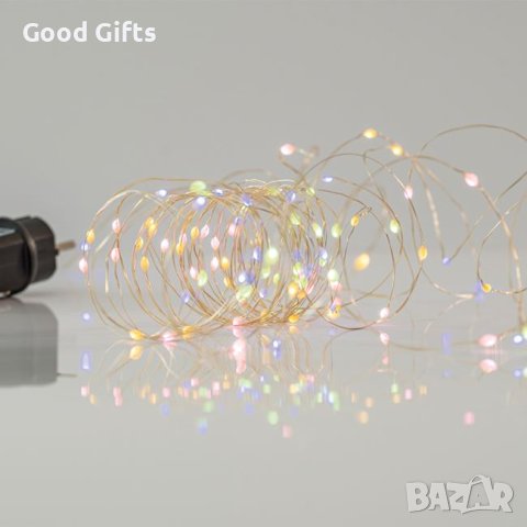Коледни лампички, Пастелни, 20 LED, 2.2м, снимка 1 - Лед осветление - 42744033