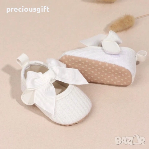 Бебешки бели обувки с панделка, снимка 6 - Бебешки обувки - 53070944