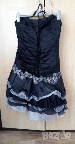 Рокля в черно и леко сиво!, снимка 2 - Рокли - 53880326