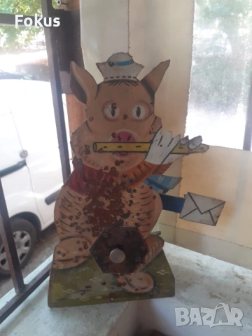 Стара бълг.метална мишена играчка от стрелбище пушкаджийница, снимка 2 - Антикварни и старинни предмети - 53275167