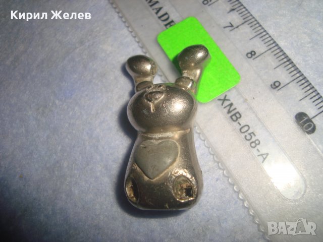 СТАРО ПОСРЕБРЕНО ЗАЙЧЕ ФИГУРАЛНА АРТ ВИСУЛКА ФИГУРКА 31140, снимка 5 - Колекции - 37984279