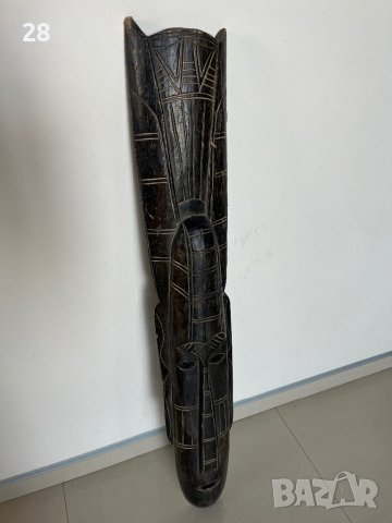 Голяма дървена маска 100см ръчно изработена, снимка 2 - Декорация за дома - 42497146