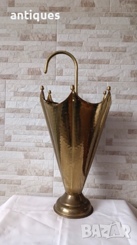 Стара поставка за чадъри - месинг - 62см, снимка 3 - Антикварни и старинни предмети - 53176336