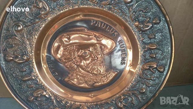 Медна чиния за стена 440г -1, снимка 2 - Други ценни предмети - 39183227