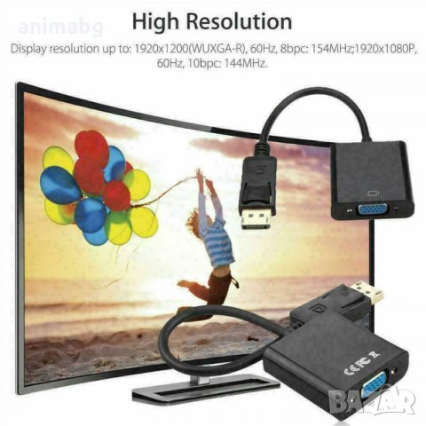 ANIMABG DP Display Port Male към VGA преобразувател, снимка 2 - Други - 32189173