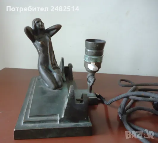Промоция АР ДЕКО МАРКИРАНА над 100 год. бронз антика статуетка пластика, снимка 2 - Антикварни и старинни предмети - 49240545