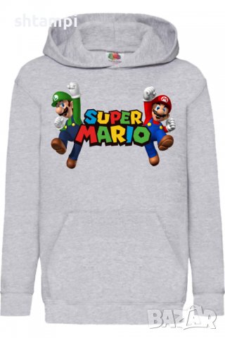Детски Суитчър/Суитшърт Super Mario & Luigi,Super Mario,Игра,Подарък,Изненада,Забавление,Рожден Ден, снимка 2 - Детски анцузи и суичери - 38360933