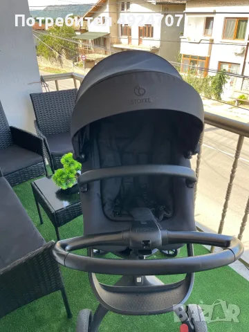 Количка Stokke® Xplory® X + бебешки кош - цвят Rich Black, снимка 8 - Детски колички - 55864982