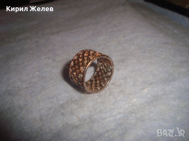 СТИЛЕН АЖУРЕН ПОЗЛАТЕН АРТ МОДЕН ПРЪСТЕН ТИП ХАЛКА 27580, снимка 2 - Пръстени - 37514315