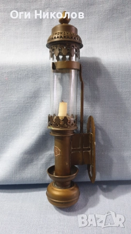 Старинен месингов вагонен аплик, снимка 2 - Антикварни и старинни предмети - 52791883