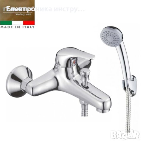 Пълен комплект стенна батерия с подвижен душ и стойка за стена, снимка 2 - Смесители - 42378090