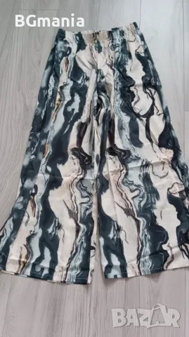 Дамски летен цветен панталон с широки крачоли размер Л, снимка 2 - Панталони - 50211539