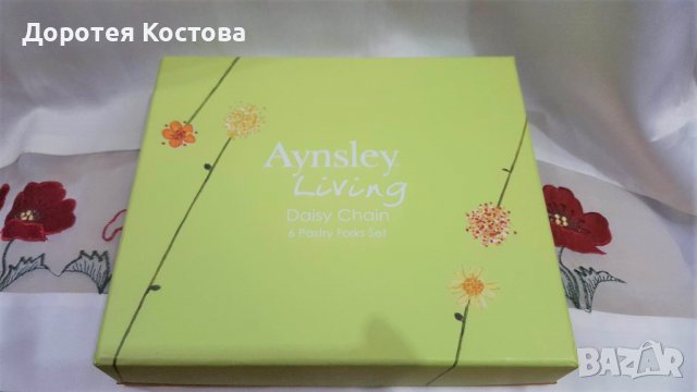 AYNSLEY нови красиви вилички с маргаритки от Англия с порцеланови дръжки, снимка 6 - Антикварни и старинни предмети - 39854185