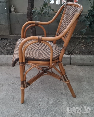 Стол от ратан винтидж немски 1 брой , снимка 3 - Столове - 51870951