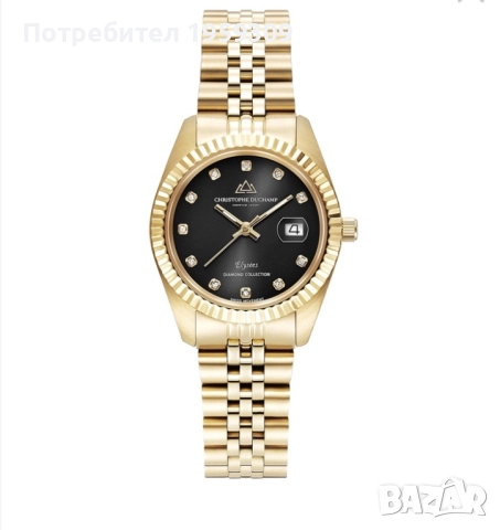 Иноксов часовник с диаманти, снимка 3 - Дамски - 52529995