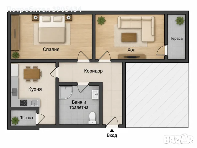 Апартамент кв. Изток, снимка 2 - Апартаменти - 56547107