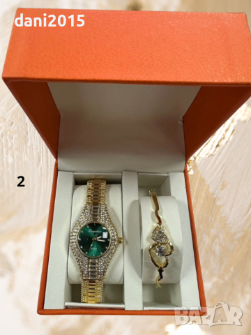 Подаръчен комплект часовник и гривна с кристали, снимка 2 - Подаръци за жени - 44791013