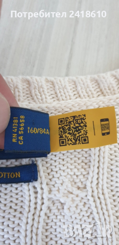 POLO Ralph Lauren Cable Pima Cotton  V - Neck Size S НОВО! ОРИГИНАЛ! Дамски Пуловер!, снимка 3 - Блузи с дълъг ръкав и пуловери - 52169978