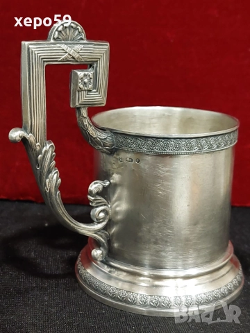 Царска Русия сребро 84 подстакан стил модерн., снимка 6 - Чаши - 52825384