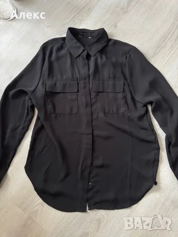 Черна тънка риза , снимка 3 - Ризи - 49482741