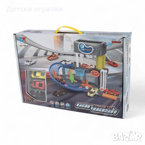 Автомивка на два етажа с течаща вода и коли, звуци , снимка 10 - Коли, камиони, мотори, писти - 52633869