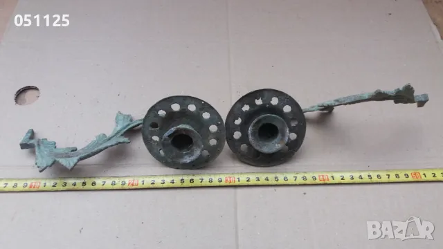 масивни бронзови свещници , снимка 11 - Антикварни и старинни предмети - 48512653