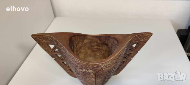 Дървена резбована чаша за пиене, снимка 2 - Антикварни и старинни предмети - 44651350