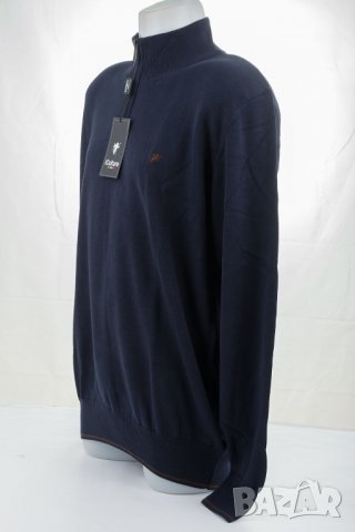 Памучна мъжка блуза в тъмносиньо марка Denim Culture, снимка 3 - Блузи - 30989973