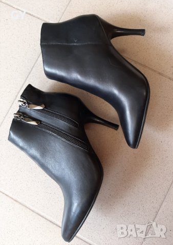Черни кожени боти на висок елегантен ток, снимка 8 - Дамски боти - 38209265