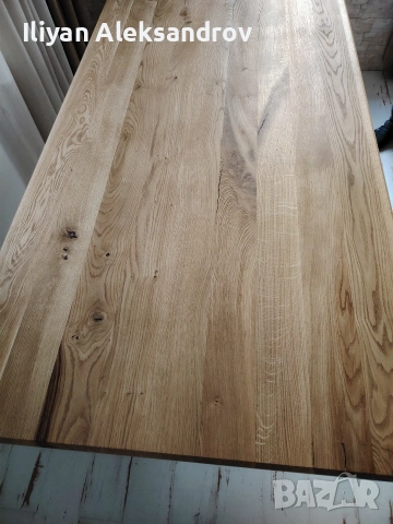 Трапезна маса с дъбов плот, снимка 8 - Маси - 53024647