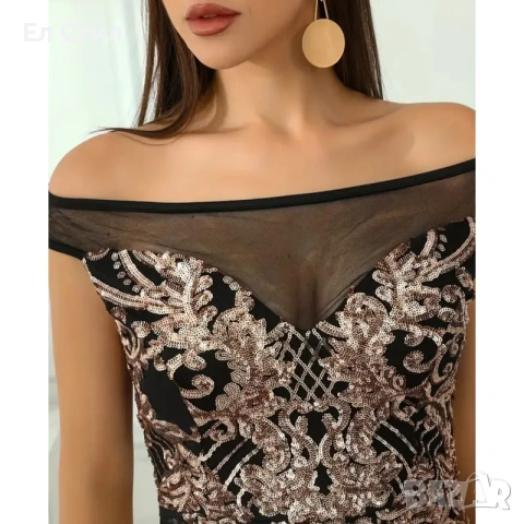 💕Бална рокля русалка с пайети, снимка 4 - Рокли - 53945142