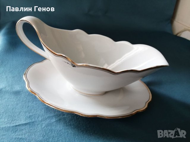 Порцеланова сосиера немски порцелан с печат, снимка 10 - Антикварни и старинни предмети - 38054768