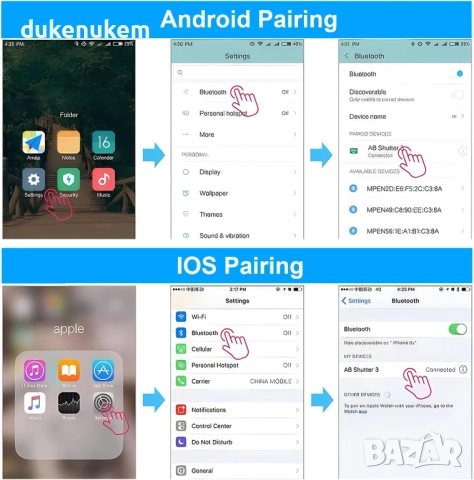 2 бр. Безжично Bluetooth дистанционно за камера VJK – Selfie Clicker, снимка 6 - Селфи стикове, аксесоари - 53121991