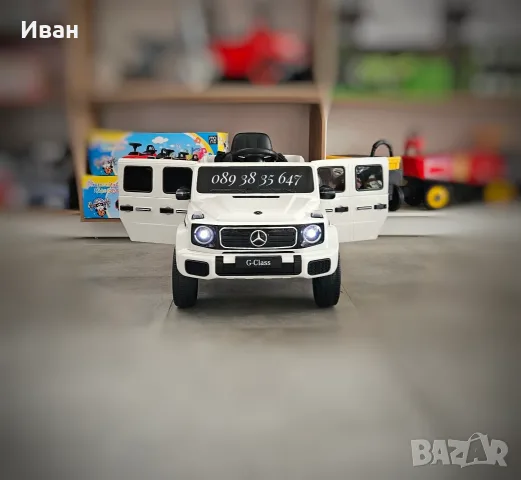 ТОП ЦЕНА!НОВО!Акумулаторен джип Mercedes G580 с 12V батерия,EVA гуми,кожена седалка,USB,дистанционно, снимка 5 - Детски велосипеди, триколки и коли - 56091542