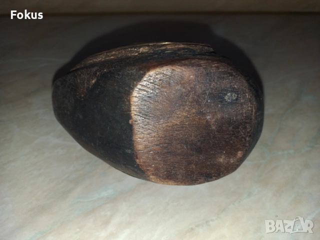 Уникална дървена патица патка с месингов обков, снимка 4 - Антикварни и старинни предмети - 53356414