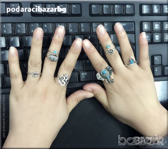 ЩАСТЛИВАТА ИНДИЯ - ГОЛЯМ КОМПЛЕКТ ДАМСКИ ПРЪСТЕНИ , снимка 2 - Бижутерийни комплекти - 31440363