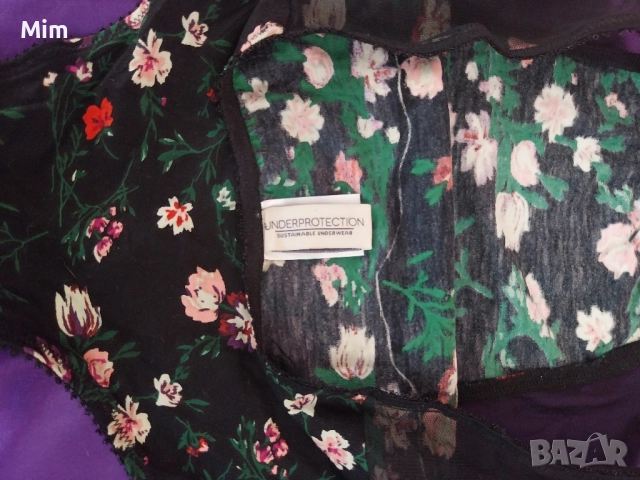  М/L Черна бикина на цветя с висока талия , снимка 6 - Бельо - 51674065