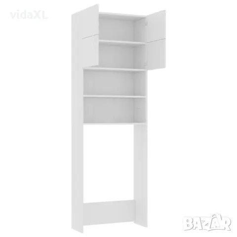 vidaXL Шкаф за пералня, бял, 64x25,5x190 см, инженерно дърво（SKU:800027）, снимка 3 - Шкафове - 48594685