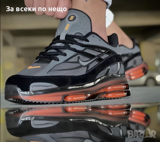 NIKE N27 INI Мъжки Маратонки С Кутия👟Мъжки Спортни Обувки Цвят Сиво и Оранжево Код S296, снимка 2 - Маратонки - 52427723