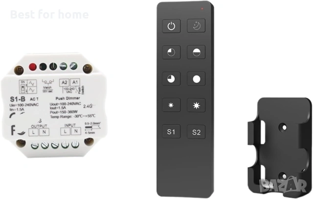 S1-B Triac LED Димер Комплект – Дистанционно и Контролер (220V/230V) за LED осветление, снимка 2 - Лед осветление - 53237614