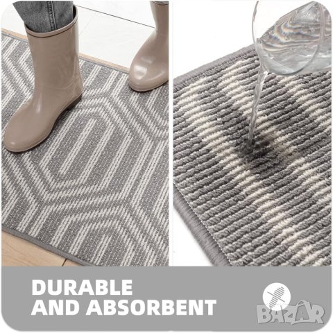 Килимче / изтривалка 50 х 80 см B-UK-SGHL-GREY, снимка 6 - Килими - 42811730